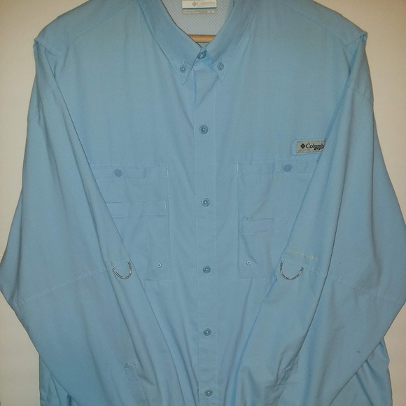 Columbia Other - Columbia Mens Lt Blue Omnishade PFG Long Sleeve XL